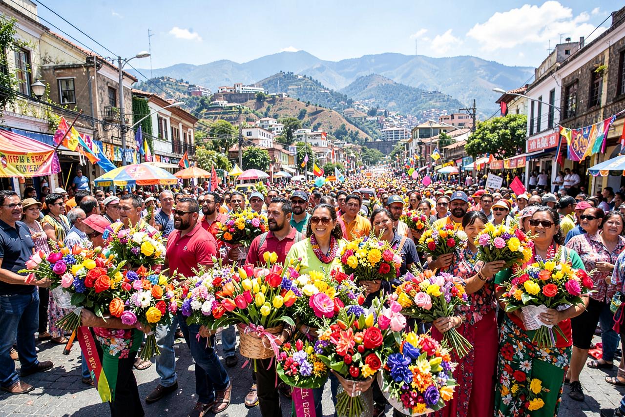 Desfile de silleteros en la Feria de las Flores de Medellín