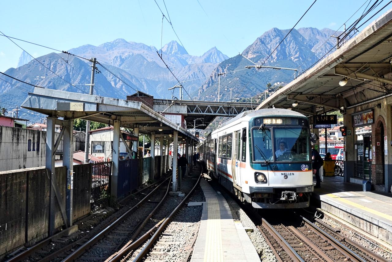 Tren del Metro de Medellín llegando a una estación